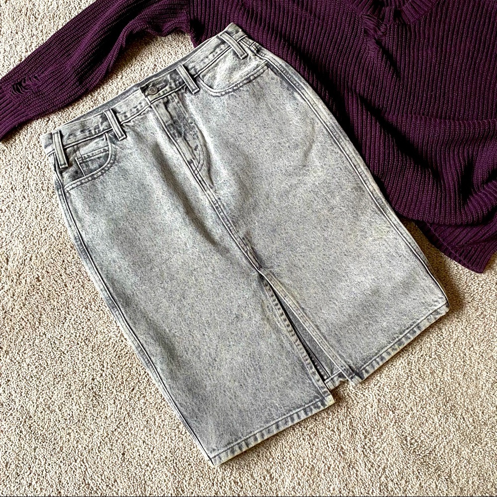 Levis Vintage Revival Acid Wash Denim Pencil Skirt